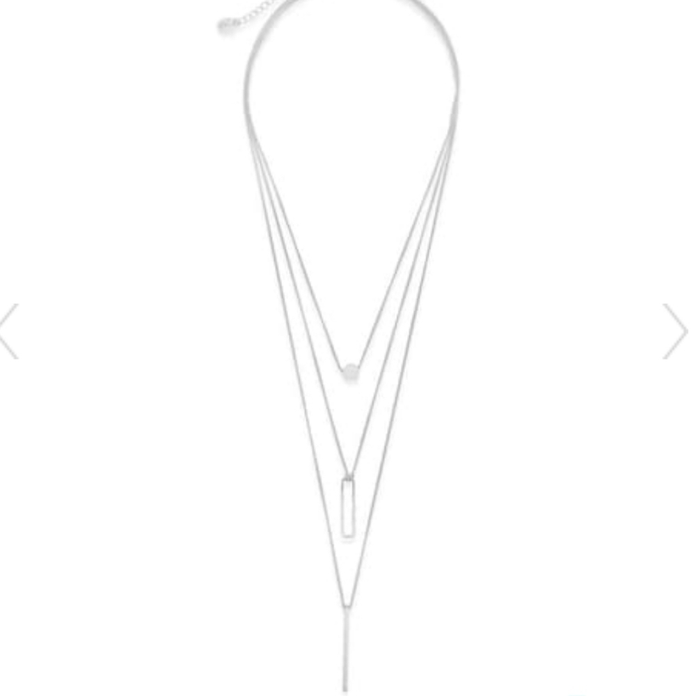 Triple layer Silver Necklace - Picture 2 of 6